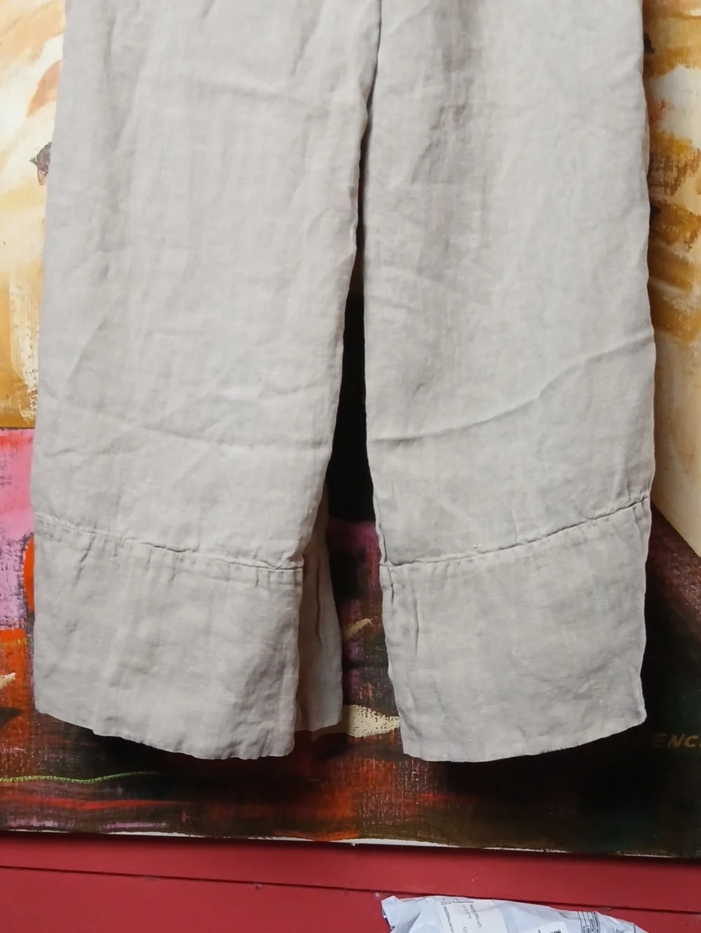 Zara Men's Linen-Blend Drawstring Pants — Beige